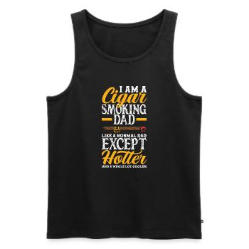 Zigarrenraucher Papa Zigarren Rauchen Geschenk - Männer Premium Bio Tank Top - Schwarz - Vorne - Michal (187cm)