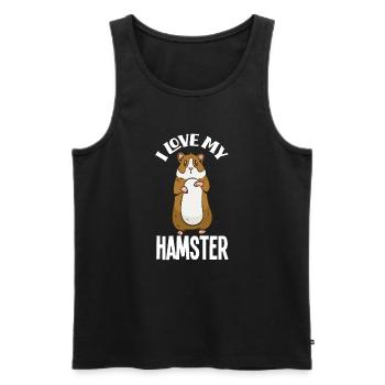J’adore mon hamster - Débardeur bio Premium Homme - noir - Devant - AI Model Male 178 light (178cm)