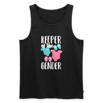 Gardien du Gender Gender Reveal Party - Débardeur bio Premium Homme - noir - Devant - AI Model Male 178 light (178cm)