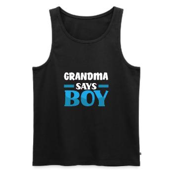 Team Boy Team Young Grandma Gender Reveal Party - Men's Premium Organic Tank Top - black - Front - AI Model Male 178 light (178cm)