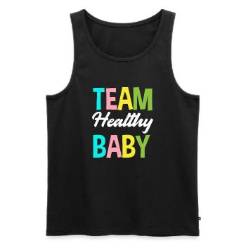 Team Healthy Baby Gender Reveal Party - Men's Premium Organic Tank Top - black - Front - AI Model Male 178 light (178cm)