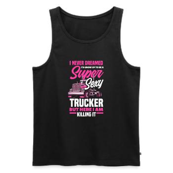 Truck Driver Trucker Truck Driver Driver - Men's Premium Organic Tank Top - black - Front - Michal (187cm)