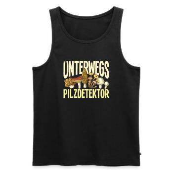 Unterwegs Pilzdetektor Lustiges Pilzsammler - Männer Premium Bio Tank Top - Schwarz - Vorne - Michal (187cm)