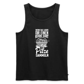 Geh Pilze Sammeln Lustiges Pilzsammler Geschenk - Männer Premium Bio Tank Top - Schwarz - Vorne - Michal (187cm)
