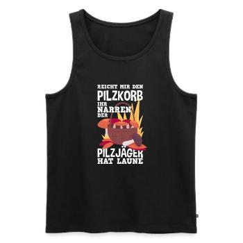 Lustiges Pilzammler Geschenk - Männer Premium Bio Tank Top - Schwarz - Vorne - Michal (187cm)