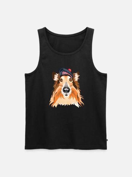 Scottish collie - Men's Premium Organic Tank Top - black