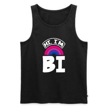 Bisexuell LGBTQ+ Bi LGBTQ - Männer Premium Bio Tank Top - Schwarz - Vorne - Michal (187cm)