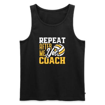 Lustiges Volleyball Trainer Geschenk - Männer Premium Bio Tank Top - Schwarz - Vorne - Michal (187cm)