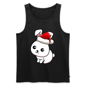 Hase Comic Weihnachten - Männer Premium Bio Tank Top - Schwarz - Vorne - Michal (187cm)