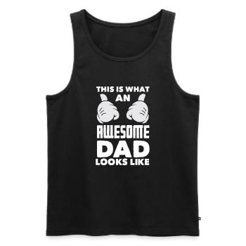 Papa Père Cadeau de la fête des pères - Débardeur bio Premium Homme - noir - Devant - Michal (187cm)