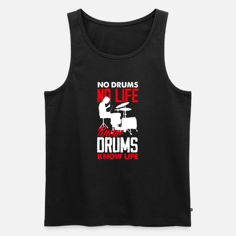 Schlagzeug Schlagzeuger Geschenk - Männer Premium Bio Tank Top - Schwarz