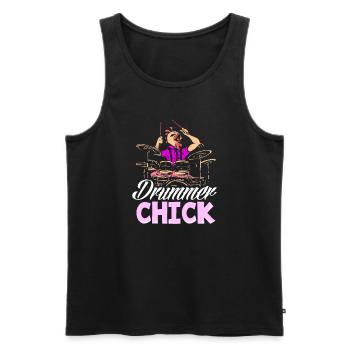 Schlagzeug Schlagzeuger Mädchen Geschenk - Männer Premium Bio Tank Top - Schwarz - Vorne - Michal (187cm)