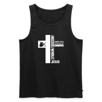 Schlagzeug Schlagzeuger Geschenk - Männer Premium Bio Tank Top - Schwarz - Vorne - Michal (187cm)
