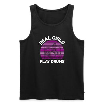 Schlagzeug Mädchen Schlagzeugerin Geschenk - Männer Premium Bio Tank Top - Schwarz - Vorne - Michal (187cm)