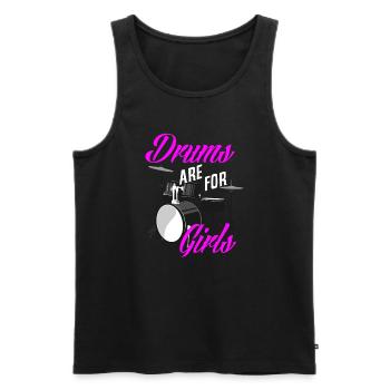 Schlagzeug Mädchen Schlagzeugerin Geschenk - Männer Premium Bio Tank Top - Schwarz - Vorne - Michal (187cm)