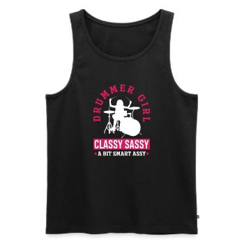 Mädchen Schlagzeug Schlagzeugerin Geschenk - Männer Premium Bio Tank Top - Schwarz - Vorne - Michal (187cm)