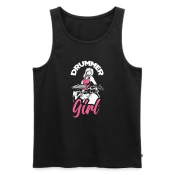 Schlagzeug Mädchen Schlagzeugerin Geschenk - Männer Premium Bio Tank Top - Schwarz - Vorne - Michal (187cm)