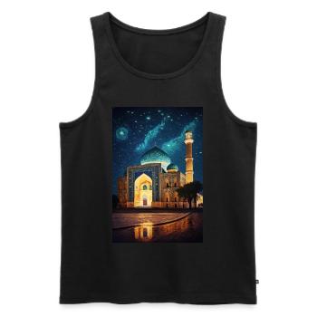 Usbekistan Moschee - Männer Premium Bio Tank Top - Schwarz - Vorne - AI Model Male 178 light (178cm)