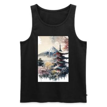 Mount Fuji - Men's Premium Organic Tank Top - black - Front - AI Model Male 178 light (178cm)