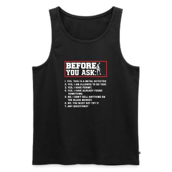 Funny Probing Metal Detector Detector - Men's Premium Organic Tank Top - black - Front - Michal (187cm)