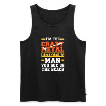 Funny Probing Metal Detector Detector - Men's Premium Organic Tank Top - black - Front - Michal (187cm)