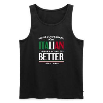 Drôle de cadeau Italie - Débardeur bio Premium Homme - noir - Devant - Michal (187cm)