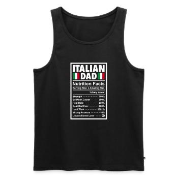 Drôle Italie Cadeau Papa Italien - Débardeur bio Premium Homme - noir - Devant - Michal (187cm)