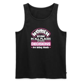 Feminismus Feministin - Männer Premium Bio Tank Top - Schwarz - Vorne - Michal (187cm)