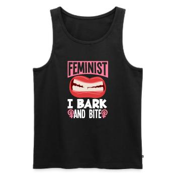 Feminismus Feministin - Männer Premium Bio Tank Top - Schwarz - Vorne - Michal (187cm)