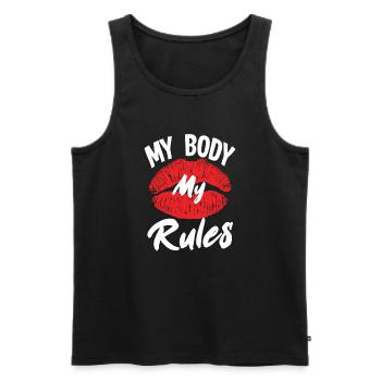 Feminismus Feministin - Männer Premium Bio Tank Top - Schwarz - Vorne - Michal (187cm)