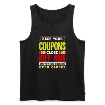 Funny Extreme Couponing Coupon Gift - Men's Premium Organic Tank Top - black - Front - Michal (187cm)
