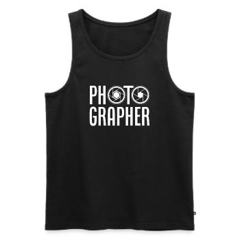 Drôle Photographie Photographe Photographe Cadeau - Débardeur bio Premium Homme - noir - Devant - Michal (187cm)