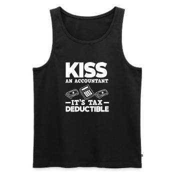 Drôle de cadeau comptable de conseiller fiscal - Débardeur bio Premium Homme - noir - Devant - Michal (187cm)