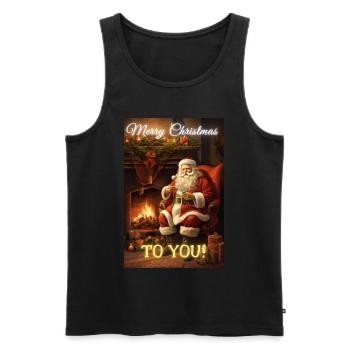 Joyeux Noël de la part du Père Noël - Débardeur bio Premium Homme - noir - Devant - AI Model Male 178 light (178cm)
