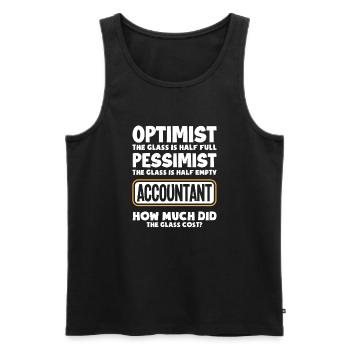 Drôle de cadeau comptable de conseiller fiscal - Débardeur bio Premium Homme - noir - Devant - Michal (187cm)