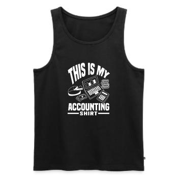 Drôle de cadeau comptable de conseiller fiscal - Débardeur bio Premium Homme - noir - Devant - Michal (187cm)