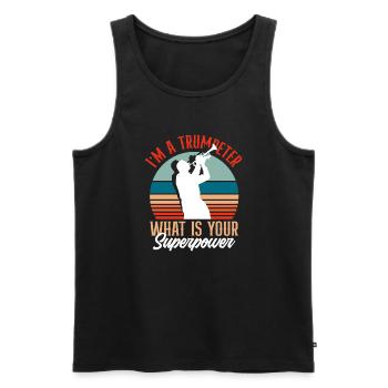 Trumpet Trumpeter Trumpet Player - Men's Premium Organic Tank Top - black - Front - AI Model Male 178 light (178cm)