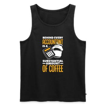 Drôle de cadeau comptable de conseiller fiscal - Débardeur bio Premium Homme - noir - Devant - Michal (187cm)