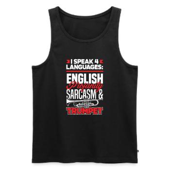 Trompete Trompeter Trompeten Spieler - Männer Premium Bio Tank Top - Schwarz - Vorne - AI Model Male 178 light (178cm)