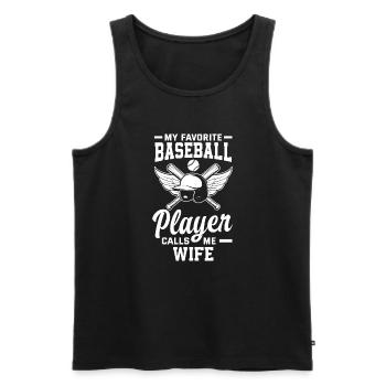 Lustiger Baseball - Männer Premium Bio Tank Top - Schwarz - Vorne - Michal (187cm)