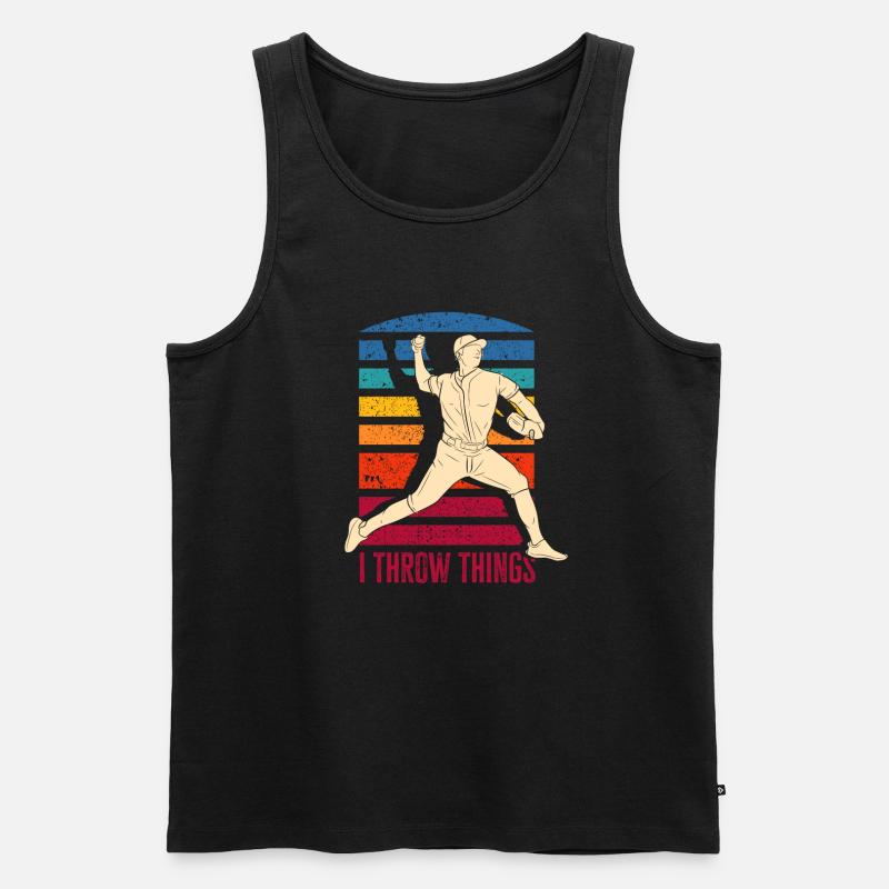 Lustiger Baseball - Männer Premium Bio Tank Top - Schwarz