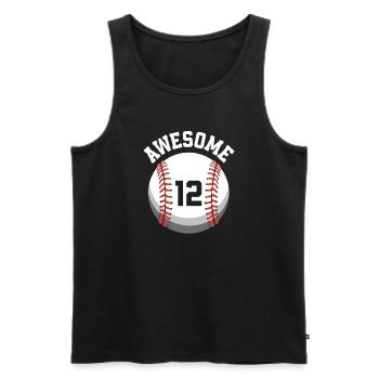 Kinder Geburtstag 12. Geburtstag Baseballparty - Männer Premium Bio Tank Top - Schwarz - Vorne - Michal (187cm)