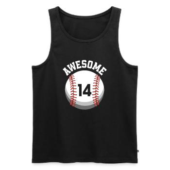 Kinder Geburtstag 14. Geburtstag Baseballparty - Männer Premium Bio Tank Top - Schwarz - Vorne - Michal (187cm)