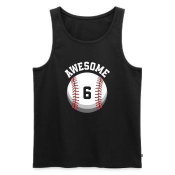 Kinder Geburtstag 6. Geburtstag Baseballparty - Männer Premium Bio Tank Top - Schwarz - Vorne - Michal (187cm)
