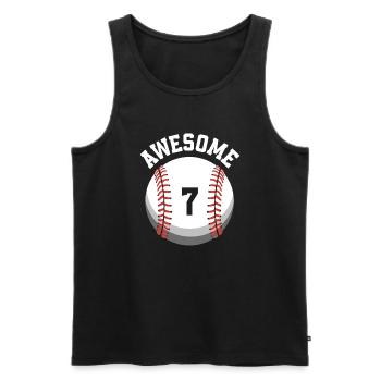 Kinder Geburtstag 7. Geburtstag Baseballparty - Männer Premium Bio Tank Top - Schwarz - Vorne - Michal (187cm)