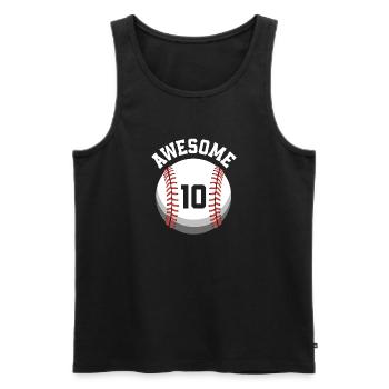Kinder Geburtstag 10. Geburtstag Baseballparty - Männer Premium Bio Tank Top - Schwarz - Vorne - Michal (187cm)