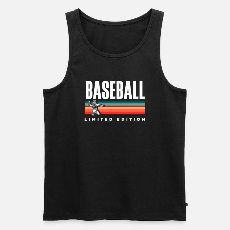 Lustiger Baseball - Männer Premium Bio Tank Top - Schwarz