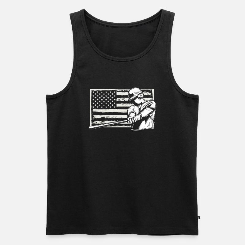 Lustiger Baseball - Männer Premium Bio Tank Top - Schwarz