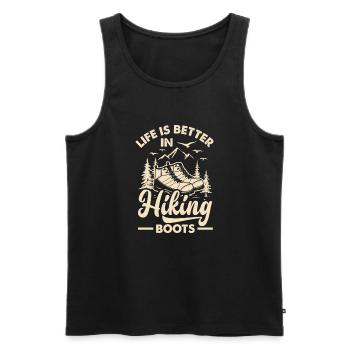 Lustiges Wandern Geschenk - Männer Premium Bio Tank Top - Schwarz - Vorne - AI Model Male 178 light (178cm)