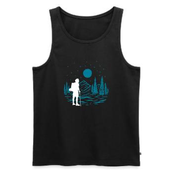 Cadeau de randonnée drôle - Débardeur bio Premium Homme - noir - Devant - Michal (187cm)